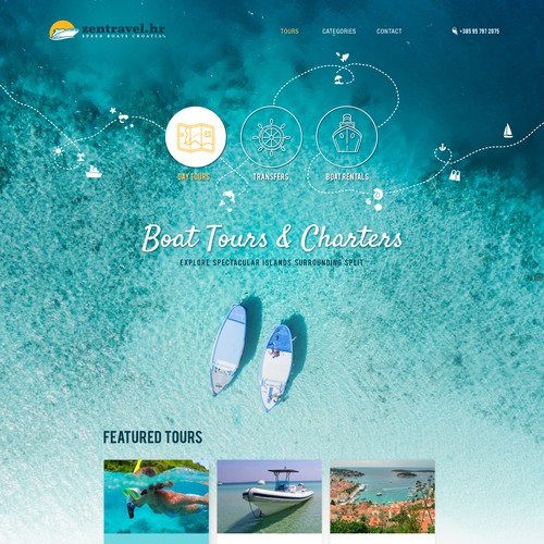 Creative website concept for a travel company