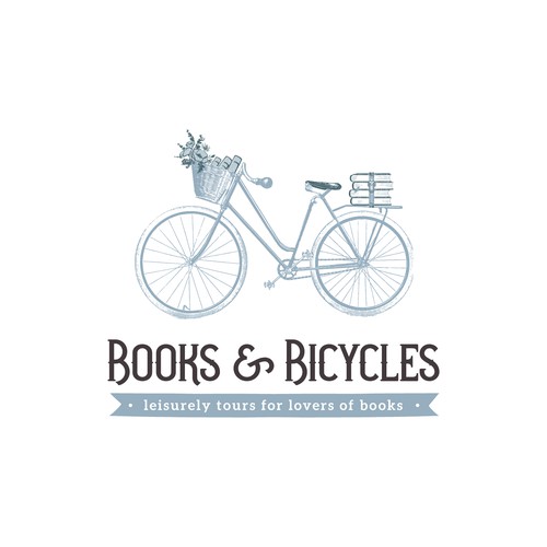 Books and Bicycles Vintage Logo