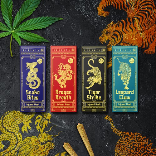 Sesshin Pre-roll cannabis Box and tube design