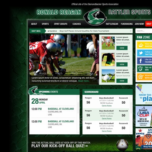 Design an awesome website for high school sports!