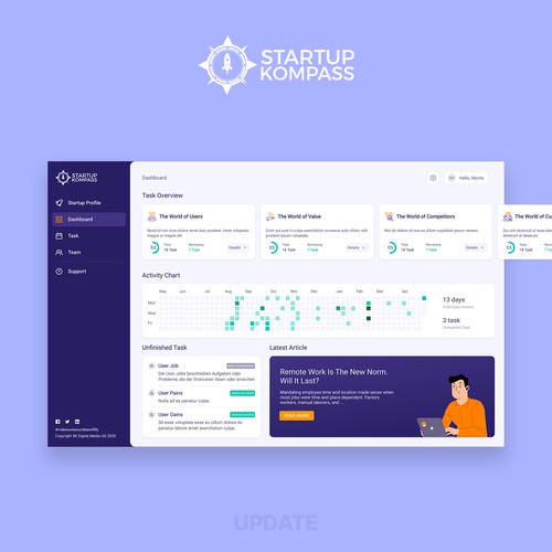 Web application for entrepreneurs and startups