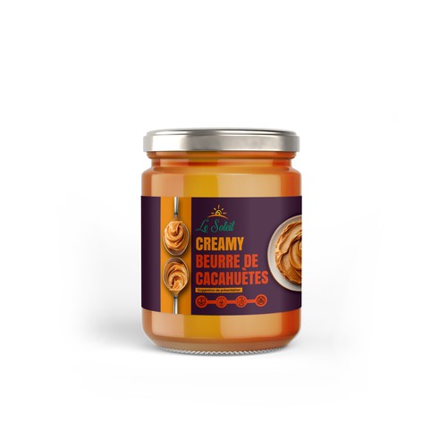 Peanut Butter Label Design For Le-Soleil Brand