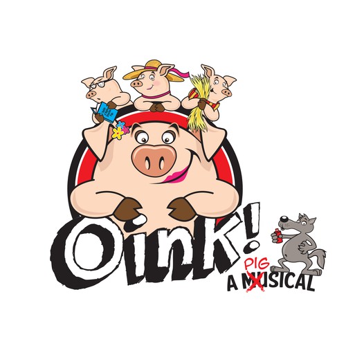 Create the title graphic for the new musical - "Oink!  A Pigsical"