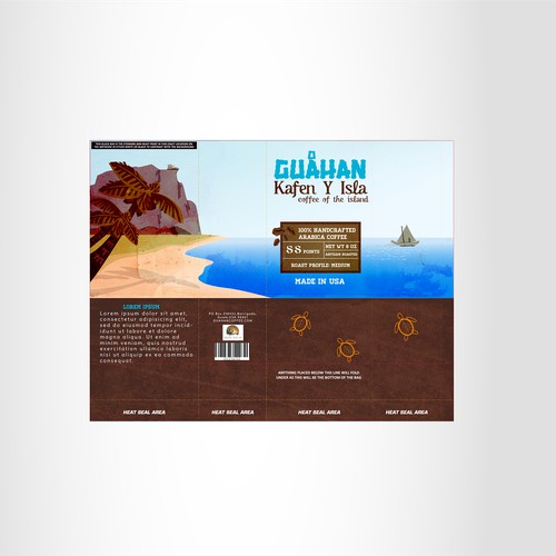 Create An Eye Catching Tropical Island Coffee Bag For Tourist from Around the World