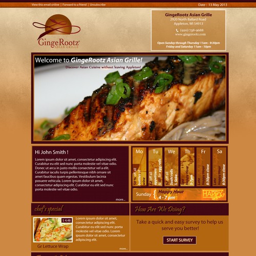 Create the next design for GingeRootz Asian Grille