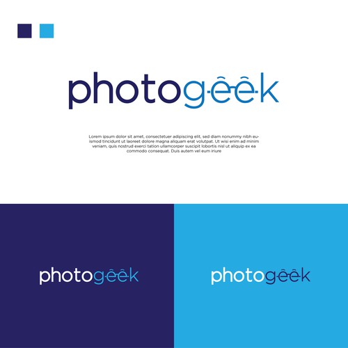 Modern minimalist word + icon combo design to appeal to fellow photogeeks