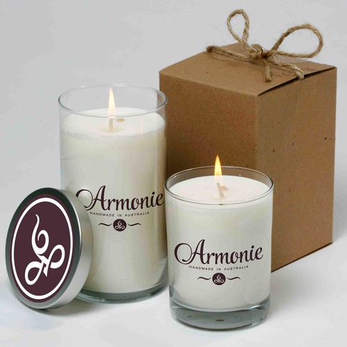 Logo for a brand new candle company - Armonie Candles - Handmade Soy Candles, based in South Australia. 