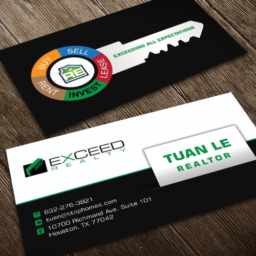 Create a UNIQUE and Creative business card for a real estate agent in a saturated field!