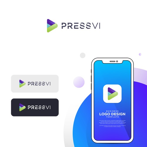 Press Vi Online Streaming Platform Logo Design
