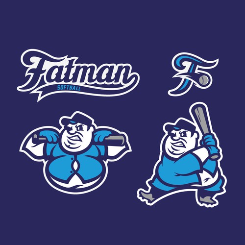 Comical Sports Logo for Fun Loving Men's Softball Team