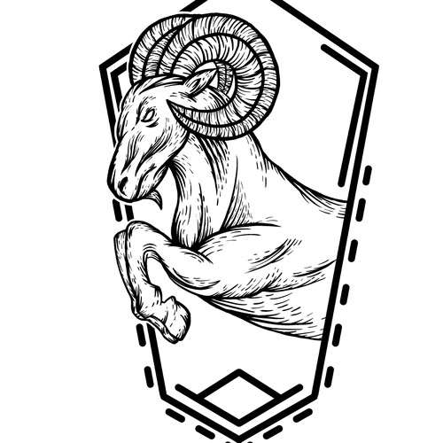 Goat tattoo design