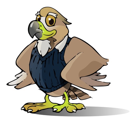 Kid friendly Hawk mascot that will promote Hawks rising to excellence not birds of prey