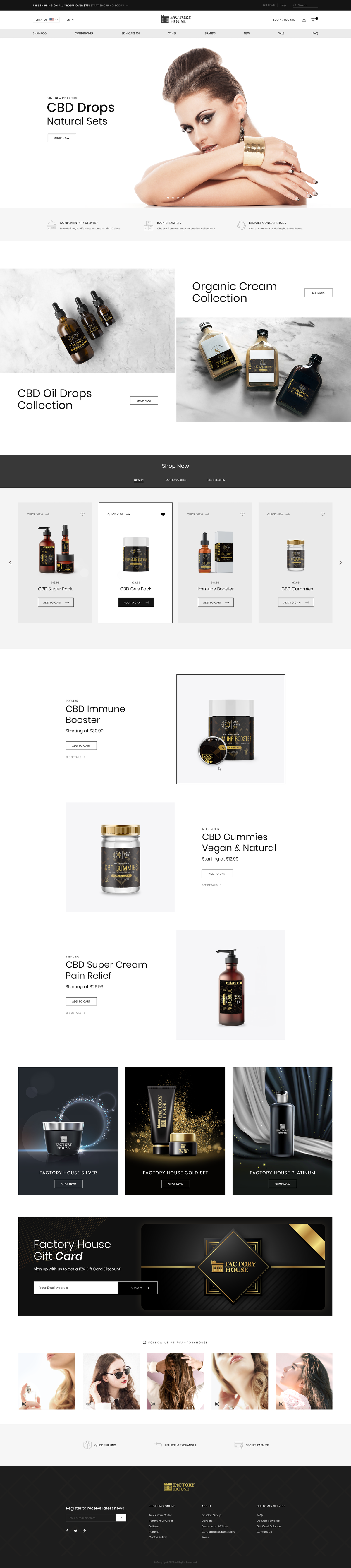 Design a sophisticated web-site for a new high-end Shampoo brand