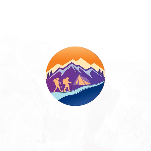Woman Hiking and Yoga Logo Design