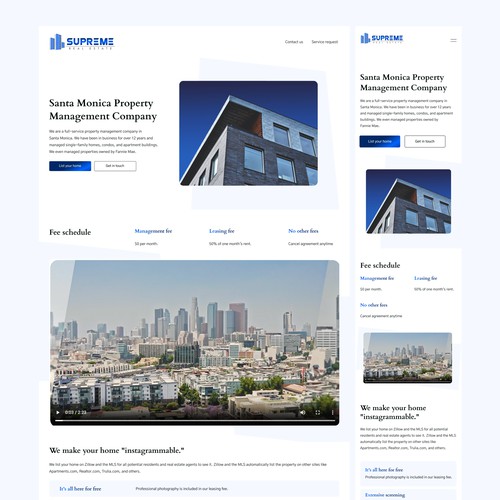 Landing Page for Supreme Real Estate