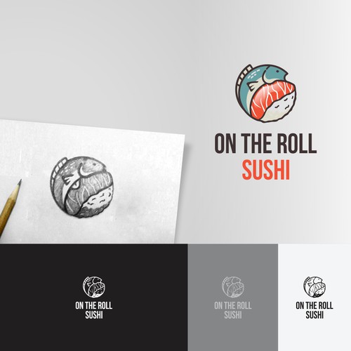 ON THE ROLL SUSHI logo design