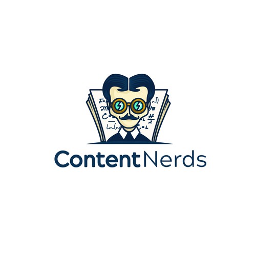  Logo for a content marketing company with a playful, nerdy flair