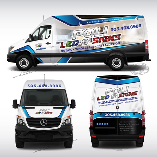 car wrap design for Poli LED & Sign