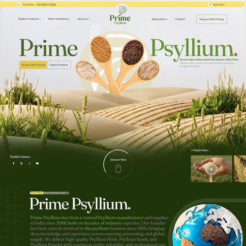 Web page design for Psyllium Husk