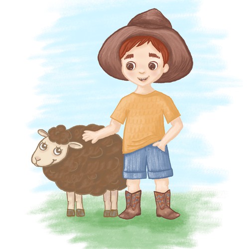 Little farmer children book illustration 