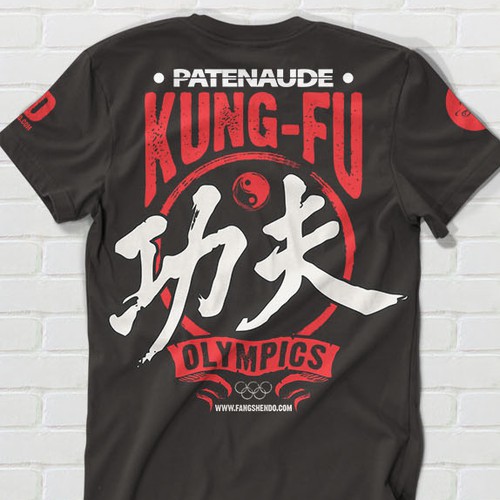 Create a cool t-shirt for kids olympics competition with a kung fu twist!
