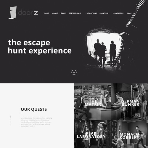 Website for Escape the Room Game Quest