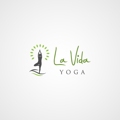 Cheerful and light logo design for La Vida Yoga