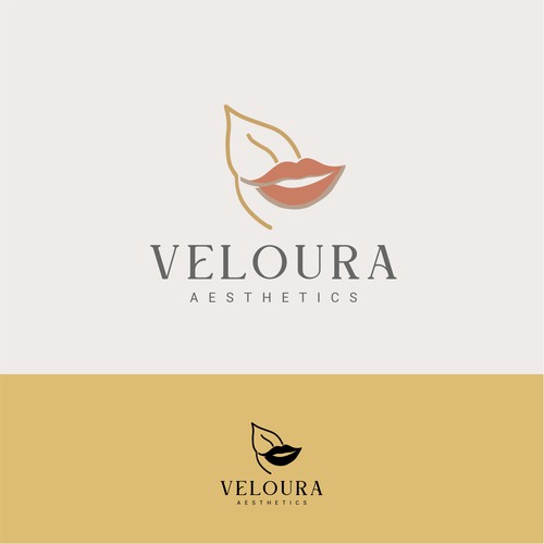Veloura Aesthetics smile logo concept