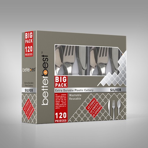 The concept of packaging box for plastic cutlery