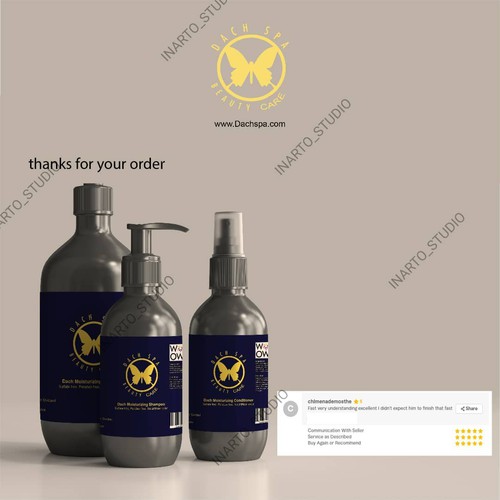 label shampo bottle dach spa