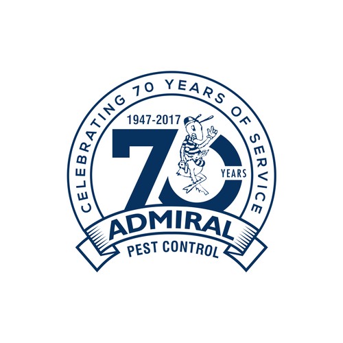 Logo design for clebrating 70 years of service of Admiral Pest Control