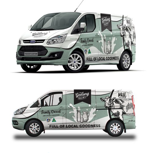 Milk Farm van wrap design