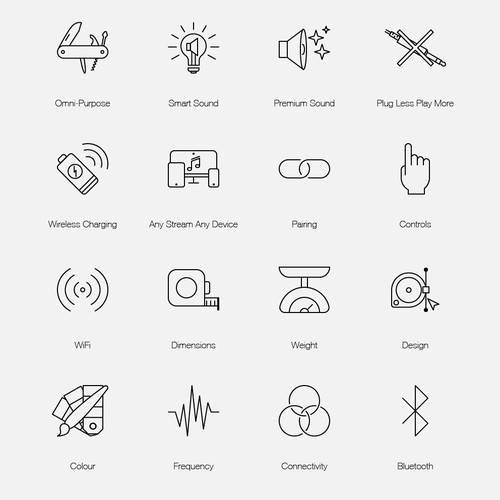 Line icons for Kien's website