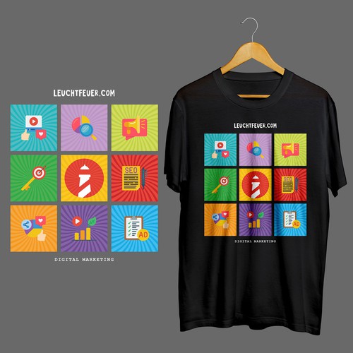 "Pop Art" Design for T-Shirt, based on Iconic Logo