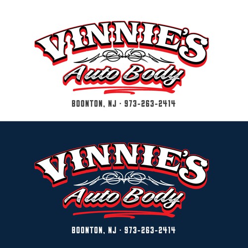 Retro-inspired logo for a New Jersey body shop