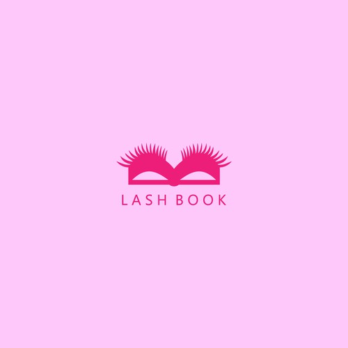 Eye lash combine with Book Logo