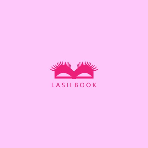 Eye lash combine with Book Logo
