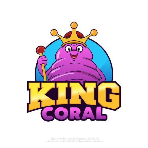 Coral King Logo Mascot Design