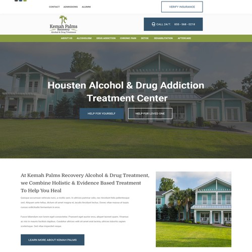 Homepage + 2 Inner Page Design for Addiction Treatment Center