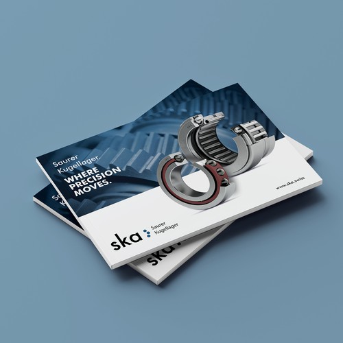 Modern Industrial Print Flyer Design for Saurer Kugellager