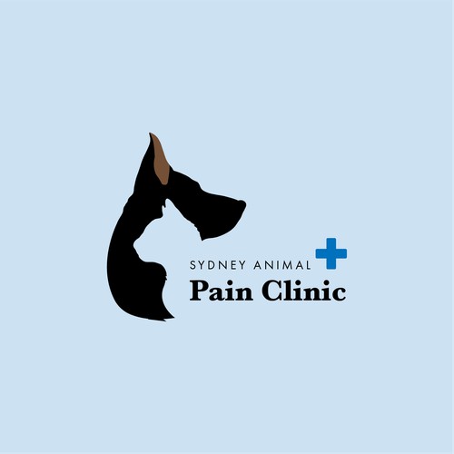 Logo for modern veterinary clinic focusing in treating animal pain