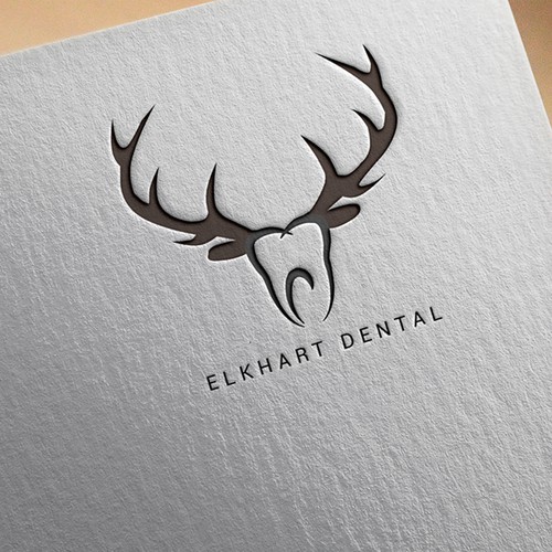 Logo Concept of elk-inspired dental clinic