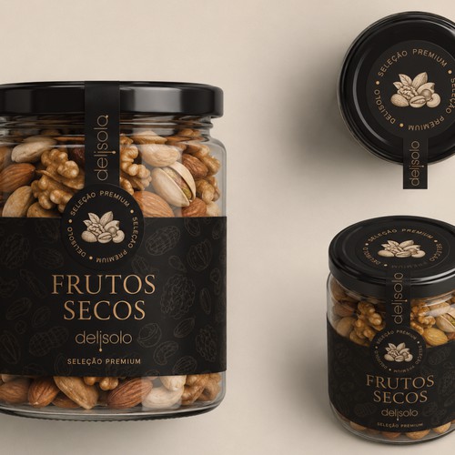 Premium gourmet dry fruit jar label