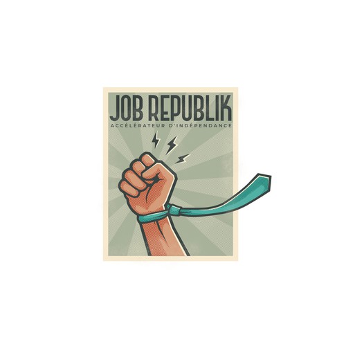 Retro Poster Logo for Job Searching Company