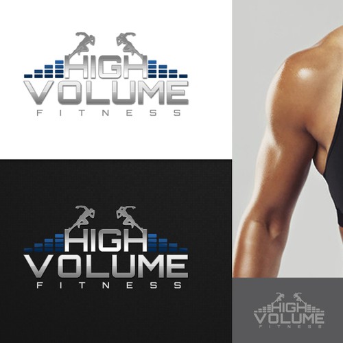 Create a modern logo for the gym of the future High Volume Fitness