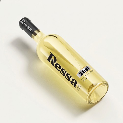 kombucha in a wine bottle artwork design