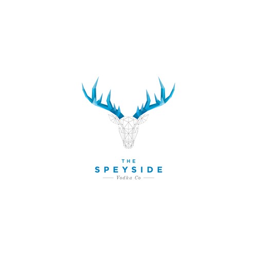 geometric and polygon logo style for a small batch Scottish Vodka