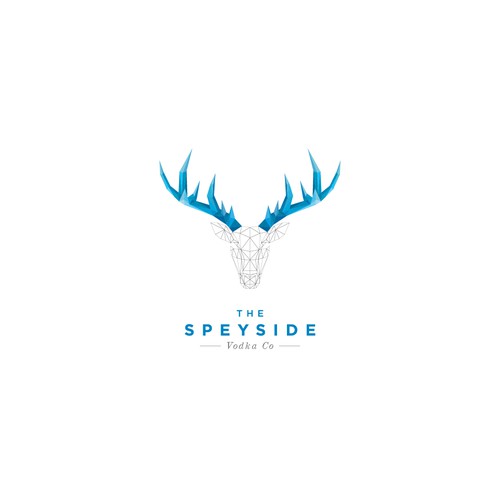 geometric and polygon logo style for a small batch Scottish Vodka