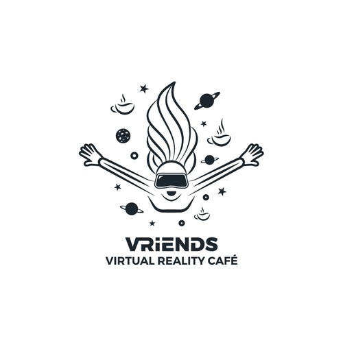 vector art logo for VR Friends