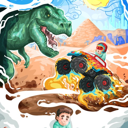 Poster Illustration depicting a child's imagination
